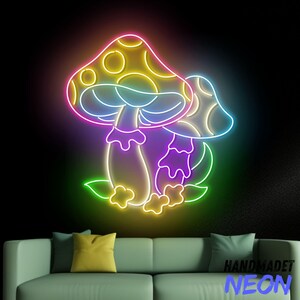 Mushroom Neon Sign, Colorful Mushroom Led Sign, Mushroom Led Light, Mushroom Neon Light, Mushroom Room Wall Art, Mushroom Home Wall Decor