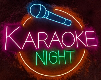 Karaoke Night Led Sign, Karaoke Night Neon Sign, Wall Decor, Karaoke Neon Sign, Custom Neon Sign, Chill Led Sign, Chill Neon Sign, Led Signs