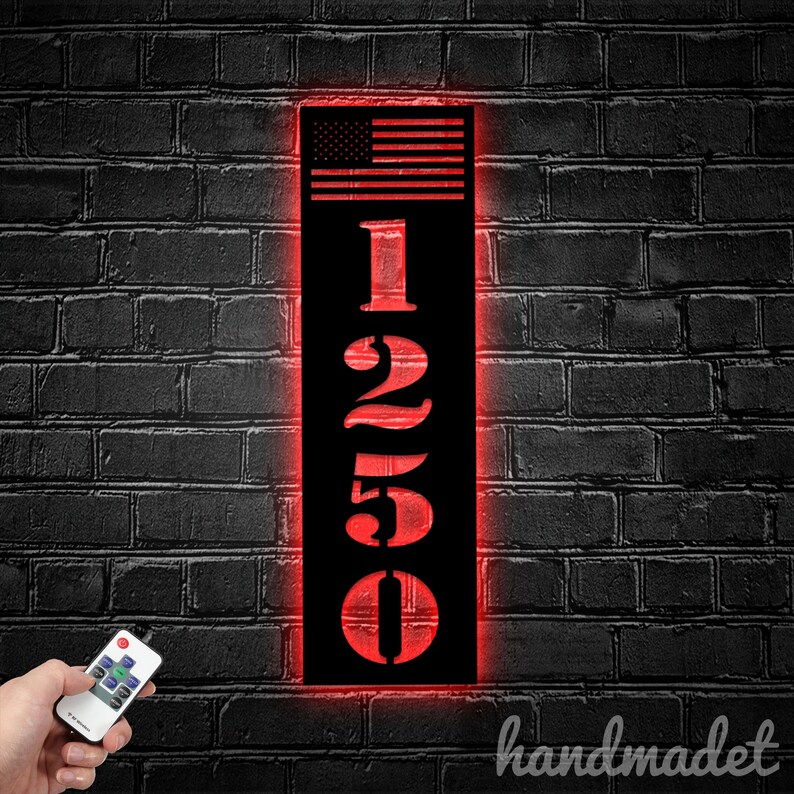 Personalized Patriotic House Number, American Flag Home Number Metal ...