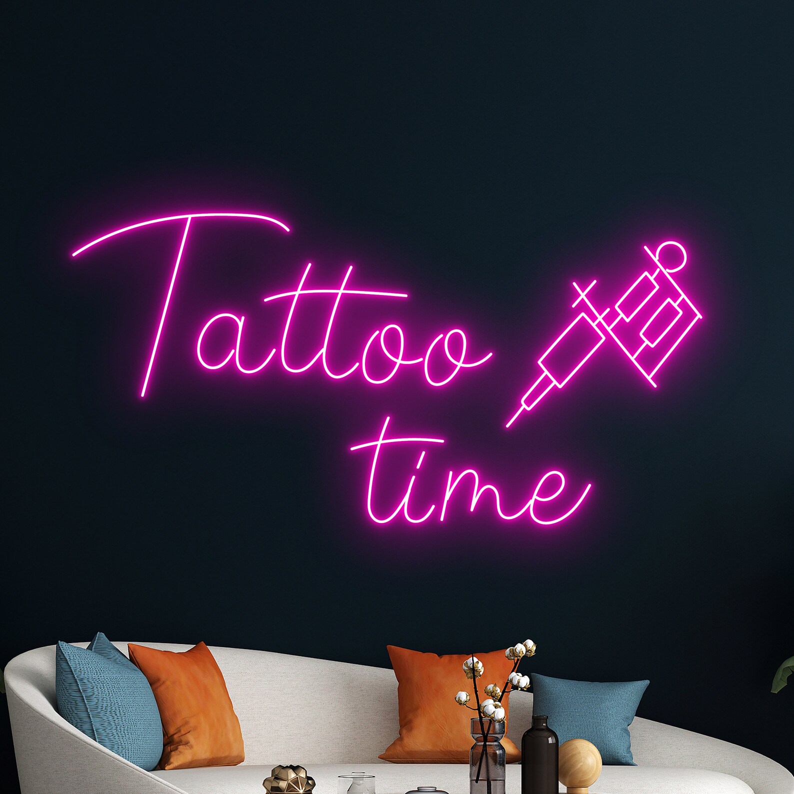 Tattoo Time Neon Light, Tattoo Shop Led Sign, Tattoo Salon