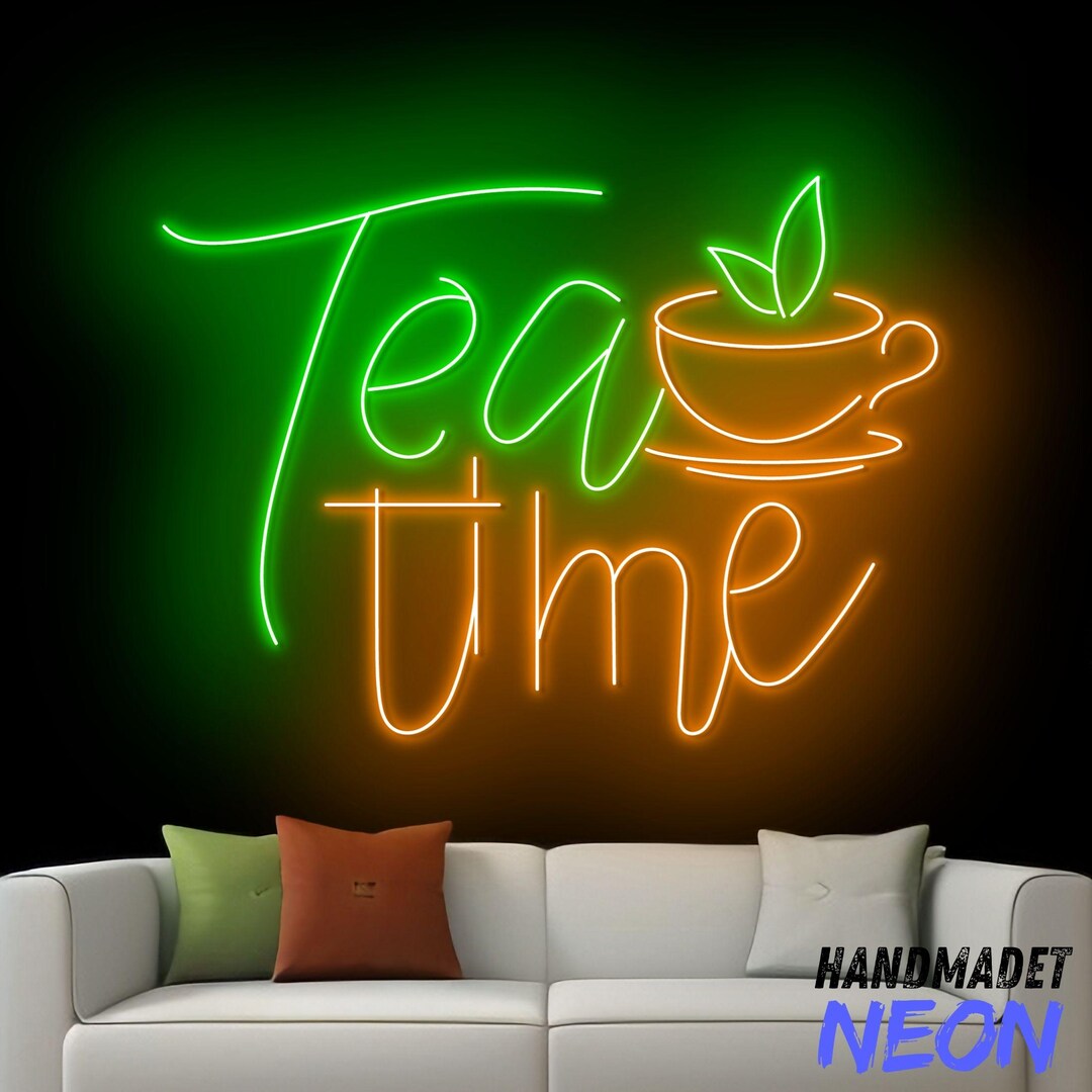 Tea Time Neon Sign, Tea Time Led Sign, Tea Cup Neon Light, Tea Store ...
