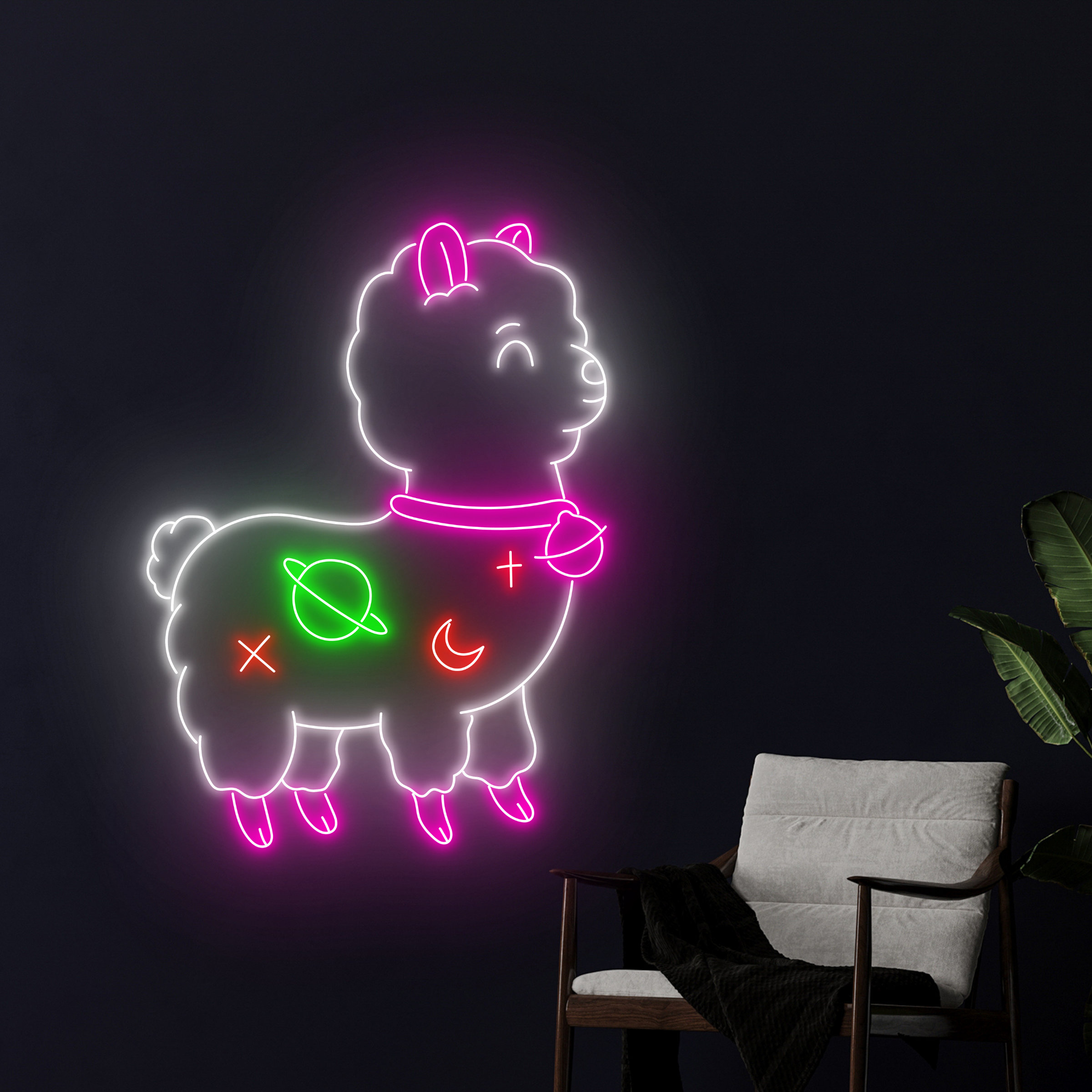 Alpaca Llama Neon Sign, Galaxy Alpaca Llama Led Light, Alpaca Neon Light, Alpaca Galaxy Neon Light, Alpaca Llama Animal Wall Art Light Decor