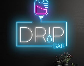 IV Drip Bar Neon Sign, IV Therapy Clinic LED Light, Healthy Spa Neon Light, Custom Neon Sign, Medical Spa Wall Decor, Beauty Spa Decor