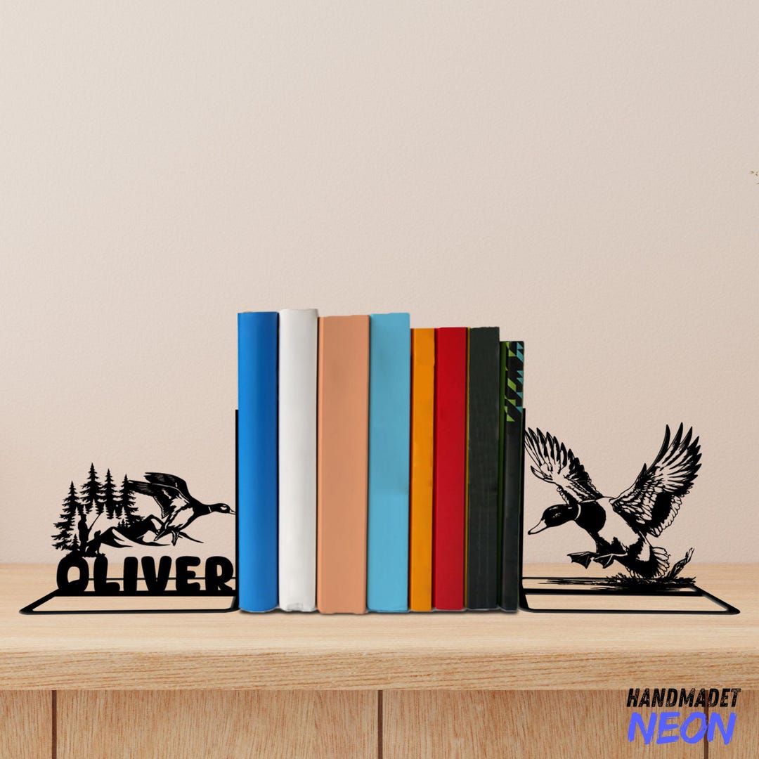 Custom Mallard Metal Bookends, Mallard Name Bookend, Book Lover Gift ...