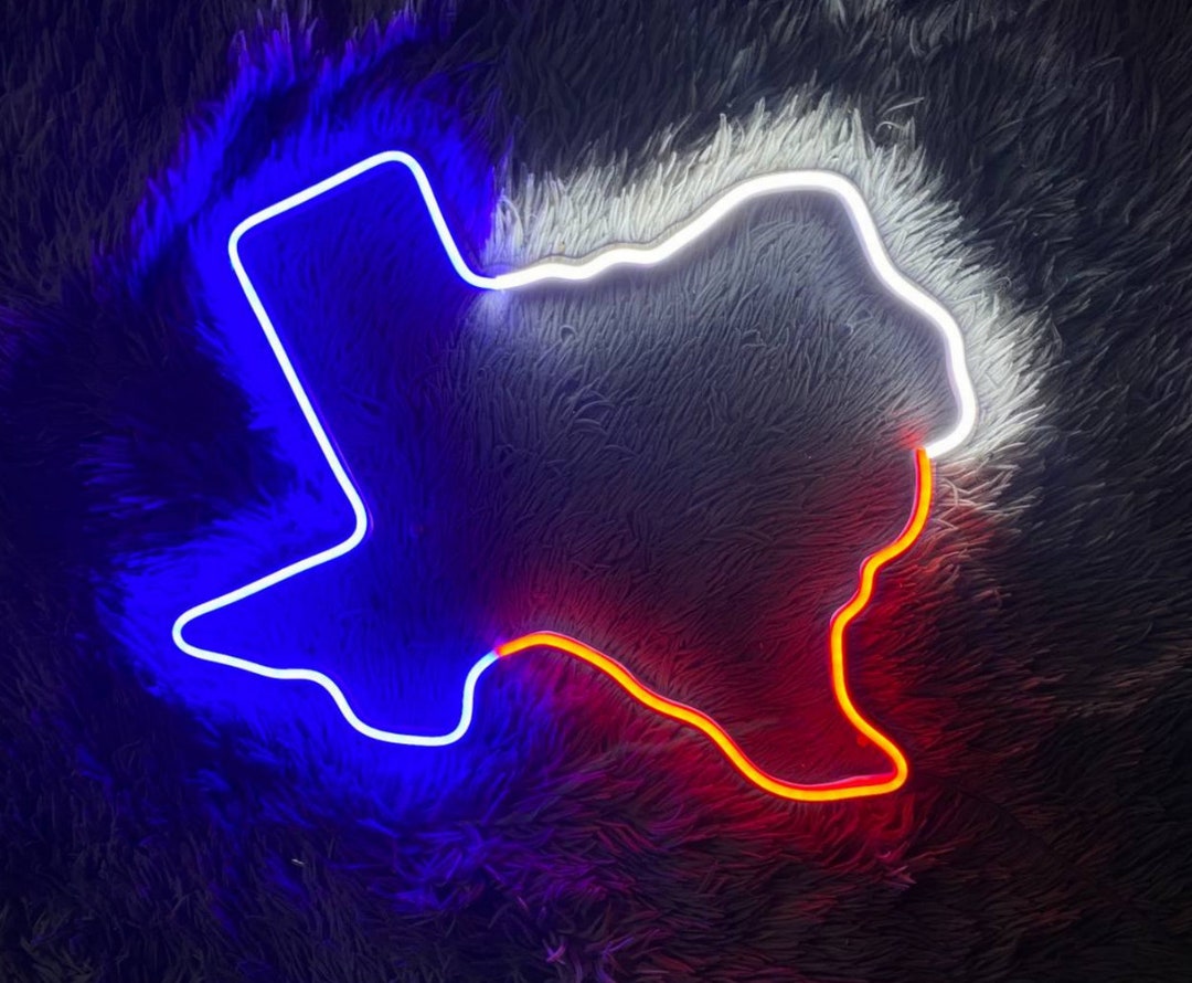 Texas Map Led Sign Texas Led Sign, Wall Decor, Texas Neon Sign, Custom