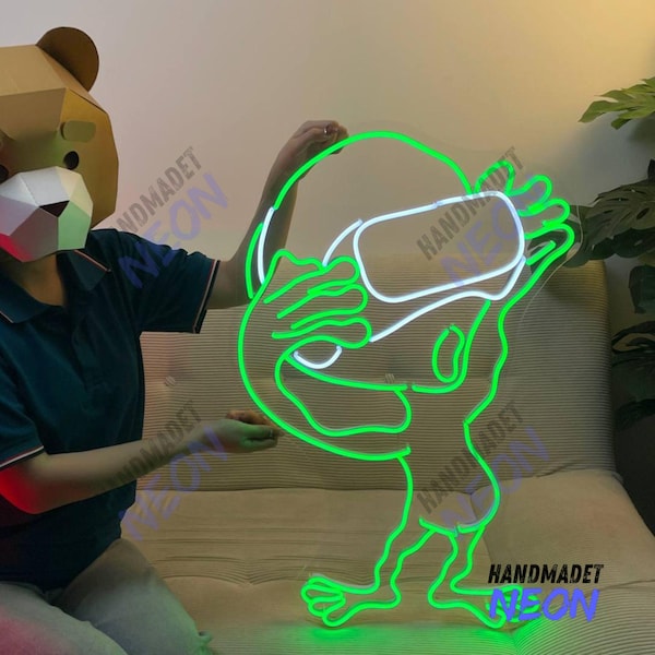 Insegna a LED con gioco VR alieno, luce al neon con gioco VR alieno, insegna al neon Swag Alien, luce a LED Alien fantastica, decorazione da parete per stanza Alien, decorazione per insegna al neon per cameretta dei bambini