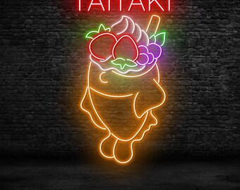 Taiyaki Ice Cream Neon Sign: Japanese Dessert Shop LED Decor