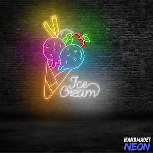 Ice Cream Neon Sign For Wall Decor, Ice Cream Led Light, Custom Neon Sign, Ice Cream Wall Art Gift, Ice Cream Neon Decor