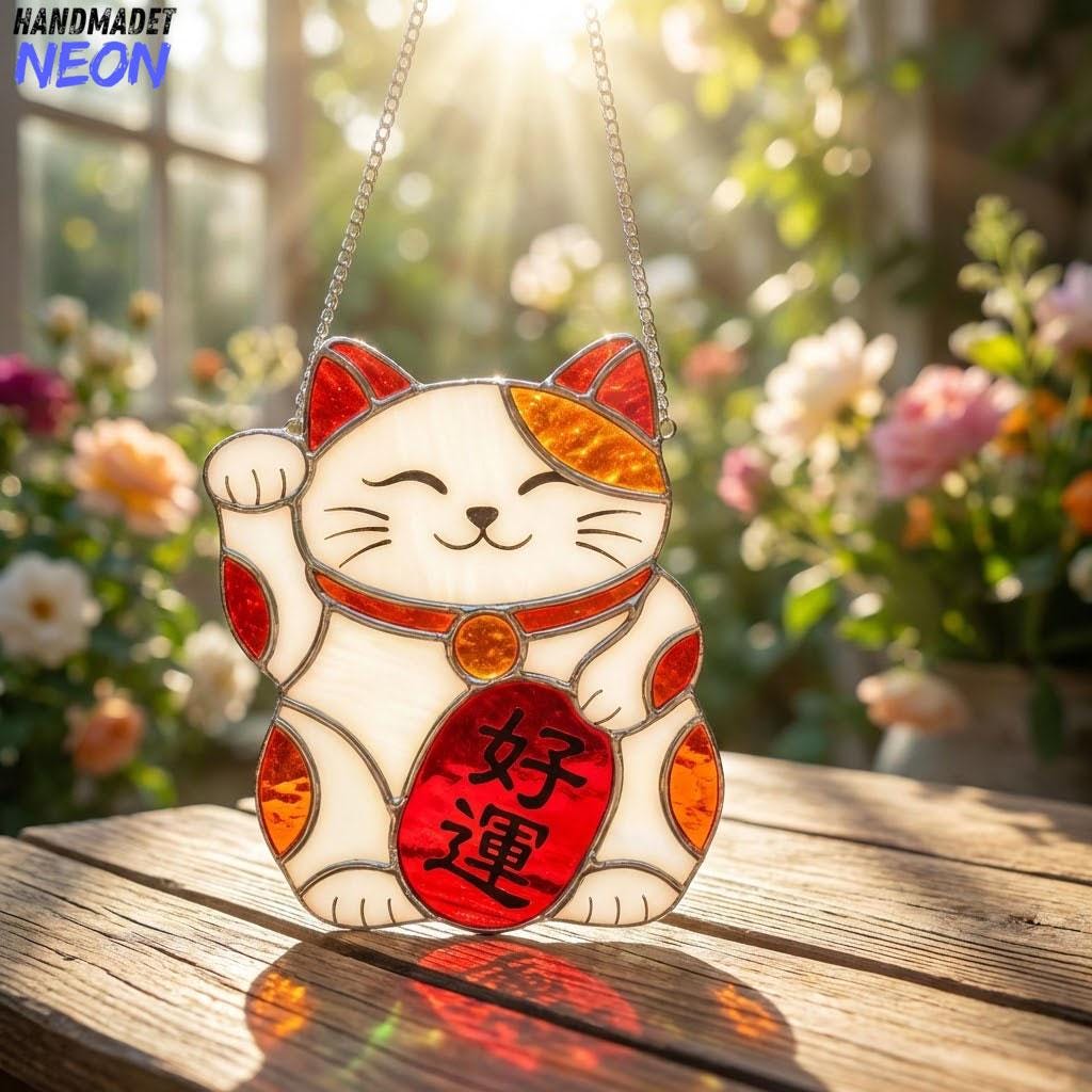 Lucky Cat Glass - Etsy