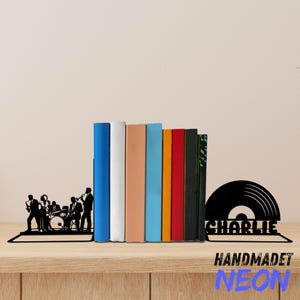 Custom Jazz Band Bookends, Jazz Book Ends, Jazz Bookshelf Home Decor, Book Lover Gift, Jazz Metal Bookend, Book Shelf Decor