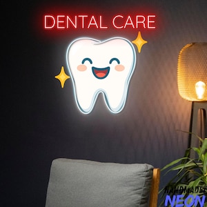 Dental Care Neon Sign For Dentist Office Decor, Teeth Neon Light, Dentist Neon Sign, Custom Neon Sign, Dental Clinic Decor