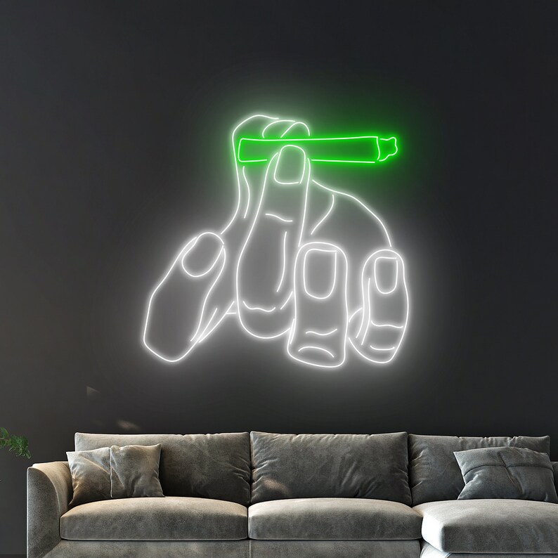 Smoking Hand Sign Custom Smoke Hands Neon Sign, Smoking Hands Led Sign, Smoking Led Light ...