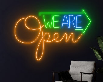 We Are Open Led Sign, We Are Open Neon Sign, Open Led Light, Custom Text Neon Light, Personalized Name Room Wall Decor, Welcome Neon Light
