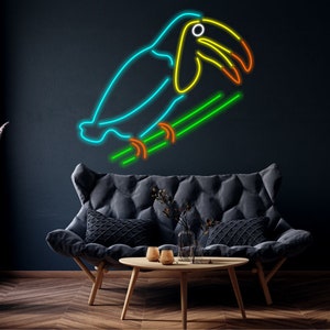 Toucan Bird neon sign, bird neon light, animal led light, custom led sign home decor, Christmas gift for kids