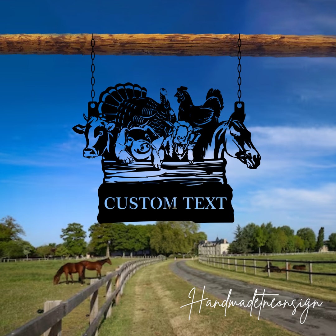 Custom Outdoor Farm Metal Wall Art Hanging Personalized Etsy