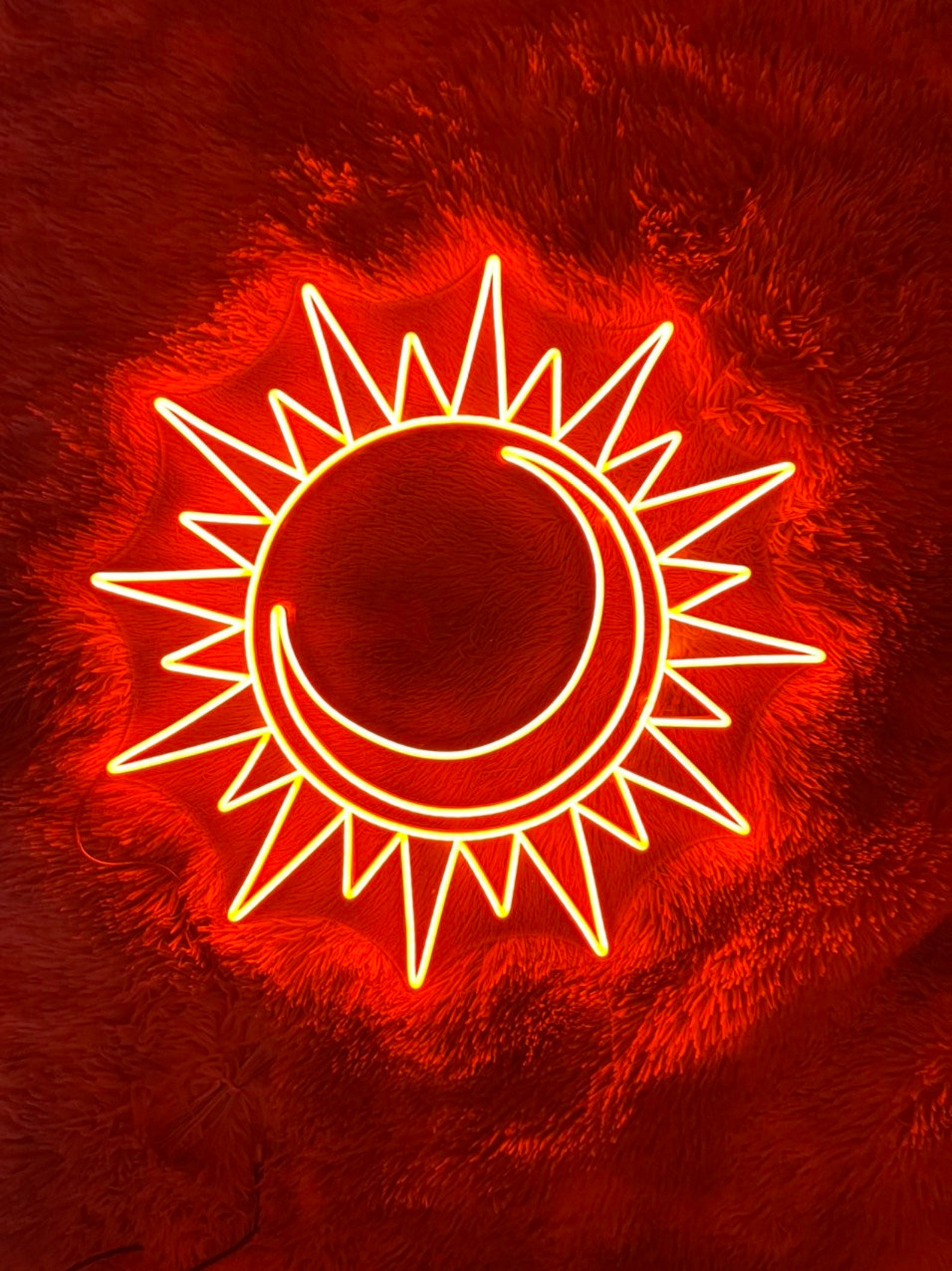Sun and Moon Led Sign, Sun and Moon Neon Sign, Wall Decor, Sun Moon ...
