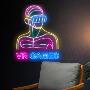 Custom VR Games Neon Sign, Virtual Reality Led Sign, Game Player Led ...