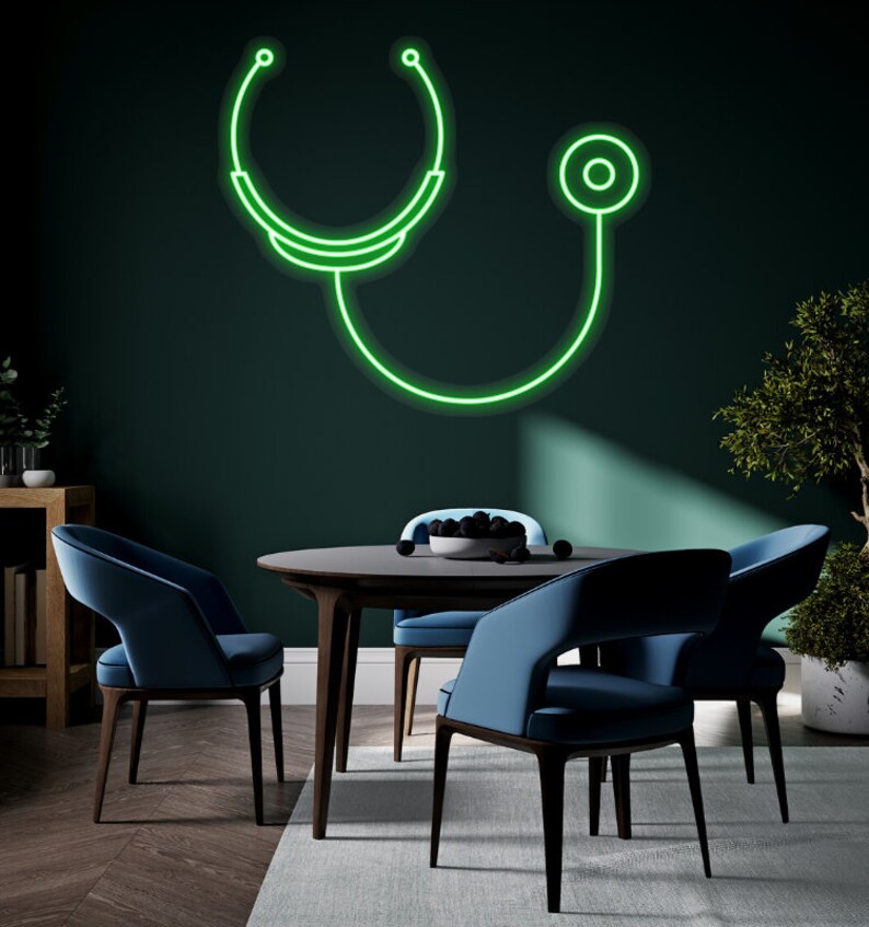 Stethoscope Neon Sign Medical Device Led Neon Medicine Led Etsy
