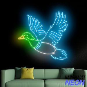 Mallard Flying Duck Neon Sign Flying Duck Led Sign, Duck Flying Led Light, Mallard Neon Light, Mallard Room Wall Art, Animal Home Wall Decor