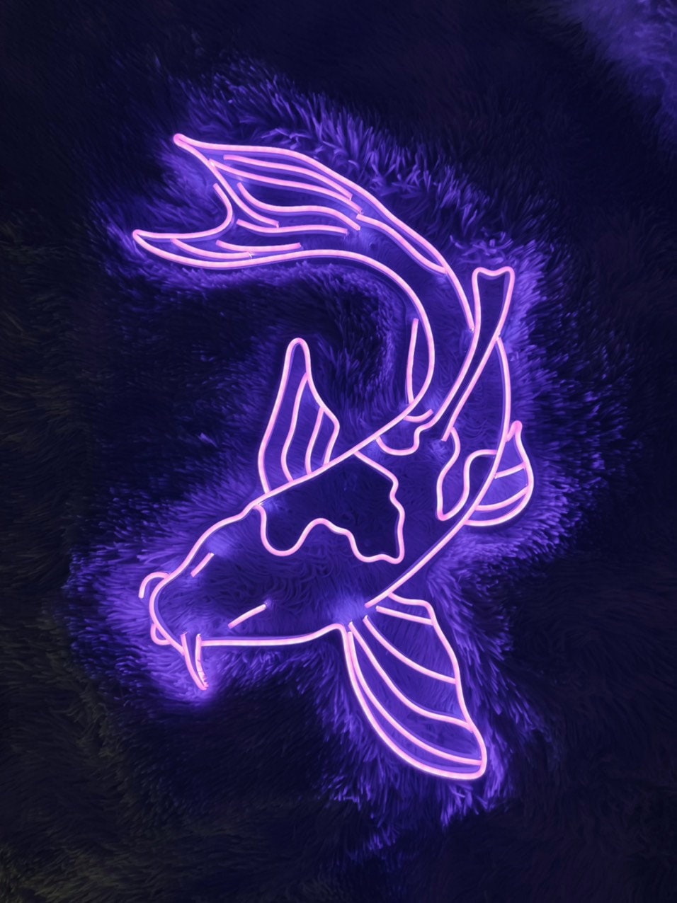 Koi Fish Led Sign Koi Fish Neon Sign Wall Decor Game Room - Etsy