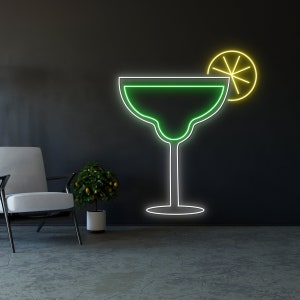 Margarita Cocktail Led Sign, Margaritas para mis Senoritas Led Lights, Margarita Cocktail Neon Sign, Custom Neon Sign, Bar Neon Sign