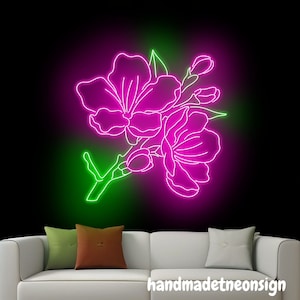桜ネオンサイン、日本の花の LED サイン、桜ネオンライト、花屋の LED ライト、日本文化の壁アート、家の壁の装飾