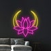 Lotus Moon Neon Sign, Custom Moon Led Sign, Lotus Moon Neon Light ...