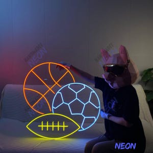 Soccer ball Neon Sign, Basketball Led Sign, Sports balls neon, Sport Neon Sign, Custom Neon Sign, Sports Led Lights, Rugby neon, Best Gifts