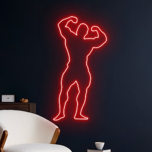 6 Packs Man Body Neon Sign, Naked Man Neon Light, Man&#39;s Muscle Led Light, Custom Sexy Man Body Neon Sign, Bedroom Gym Neon Signs, Man Line