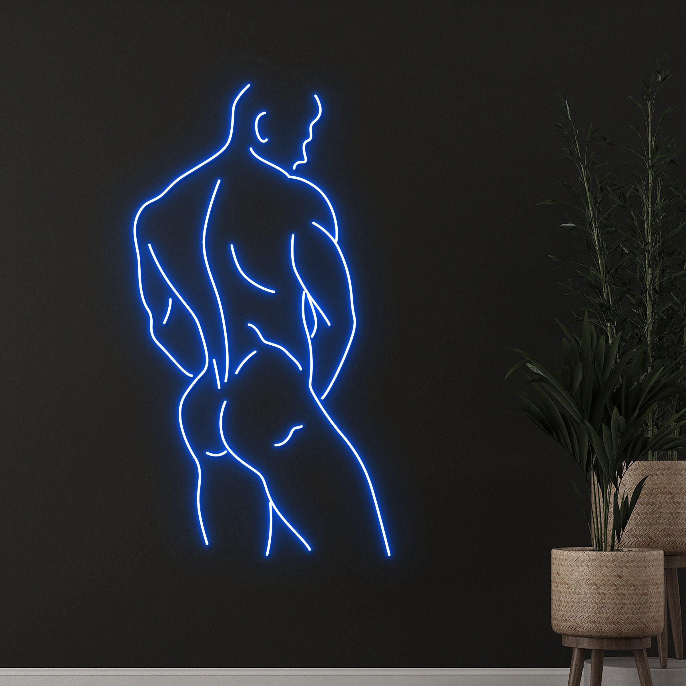 Man's Butt Neon Sign, Sexy Man's Body Neon Light, Naked Man Muscle Led Light, Muscular Man Led Sign, Custom Man Cave Bedroom Room Wall Decor