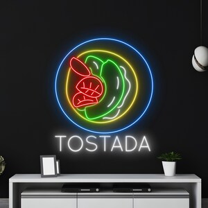 Tostada Neon Sign, Mexico Tostada LED Sign, Mexican Tostada Neon Light, Tostada LED Light, Restaurant Wall Decor, Street Food Neon Light