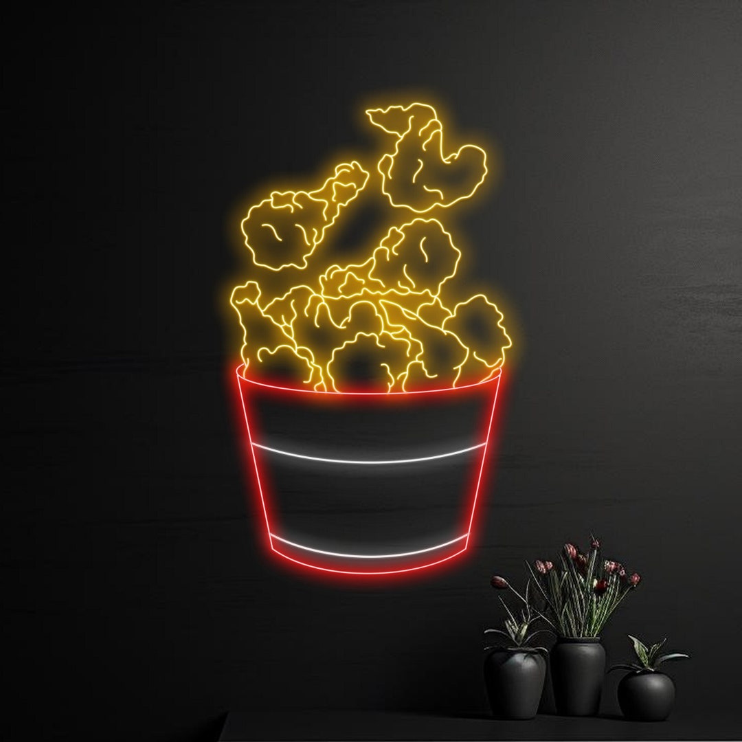 Custom Fried Chicken Neon Sign, Fried Chicken Led Sign, Chicken Led ...