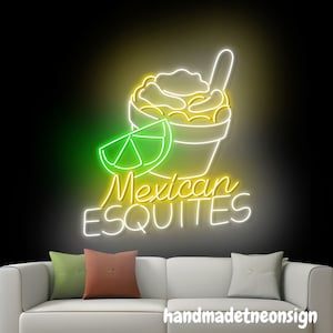 Esquites Neon Wall Sign, Elote En Vaso Led Wall Light, Mexico Food Led Wall Sign, Street Corn Salad Neon Wall Light, Restaurant Decor