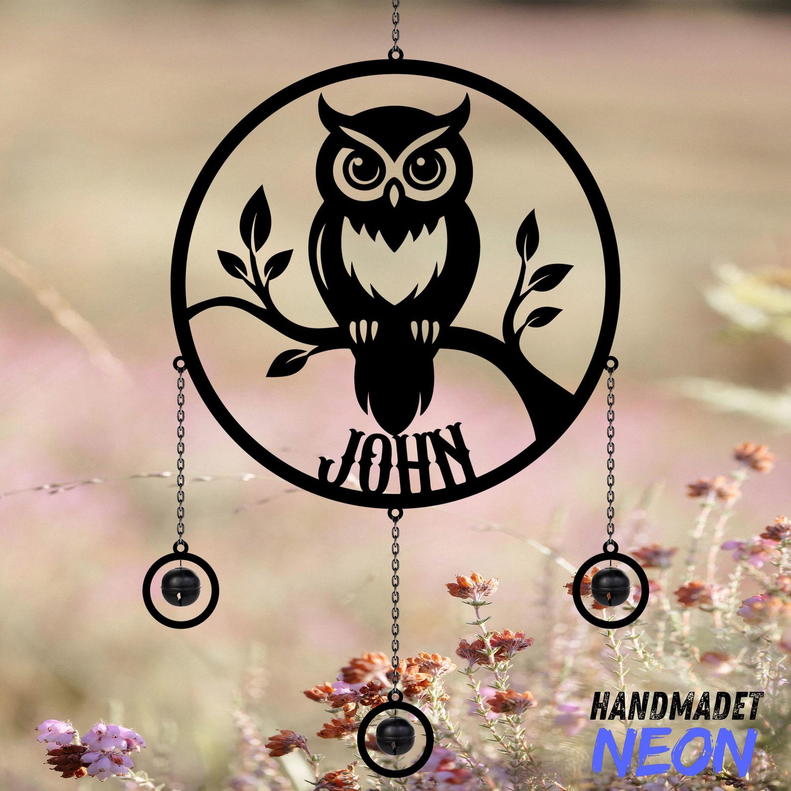 Wind Rattles Owl Metal Wind Chimes Rattle Window Hanging, Owl Outdoor Decor Garden ...