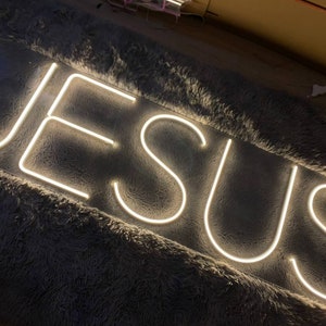 Jesus Neon Sign, Jesus Led Sign, Wall Decor, Catholic Neon Sign, Custom Neon Sign, Christmas Decor, Christian Led Lights, Best Gifts