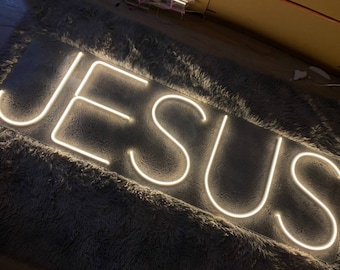 Jesus Neon Sign, Jesus Led Sign, Wall Decor, Catholic Neon Sign, Custom Neon Sign, Christmas Decor, Christian Led Lights, Best Gifts