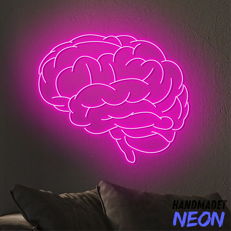 Human Brain Neon Sign, Brain Led Sign, Custom Brain Neon Light, Brain ...