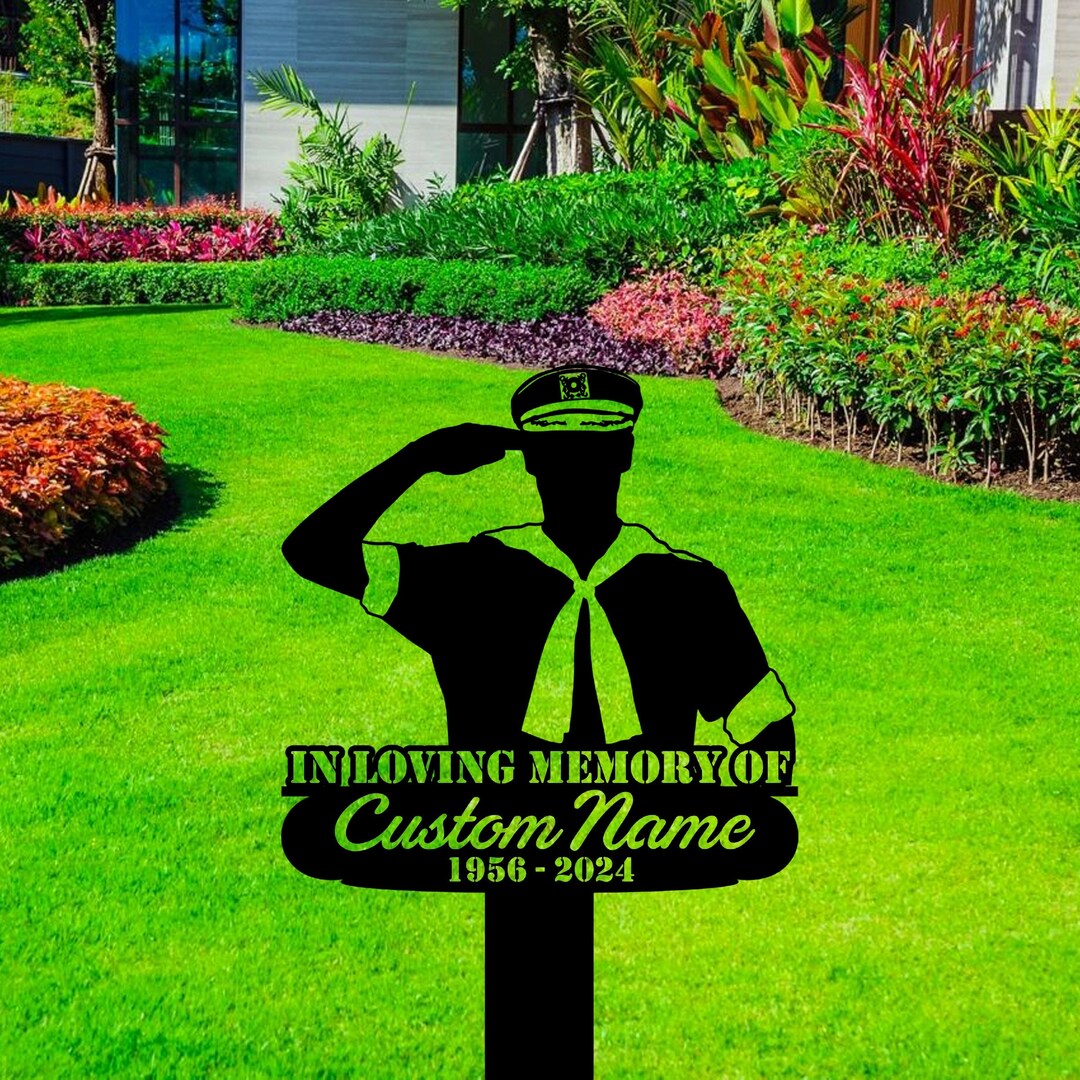 Custom Outdoor Sailor Boat Metal Sign With Stakes Personalized Outdoor Sailor Metal Name Sign