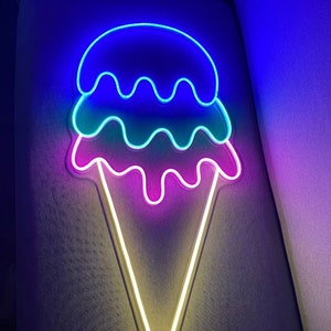 Ice Cream Neon Sign, Ice Cream Led Sign, Ice Cream Led Sign, Custom Neon Sign, Home Decor, Bar Neon Sign, Entrance way decor