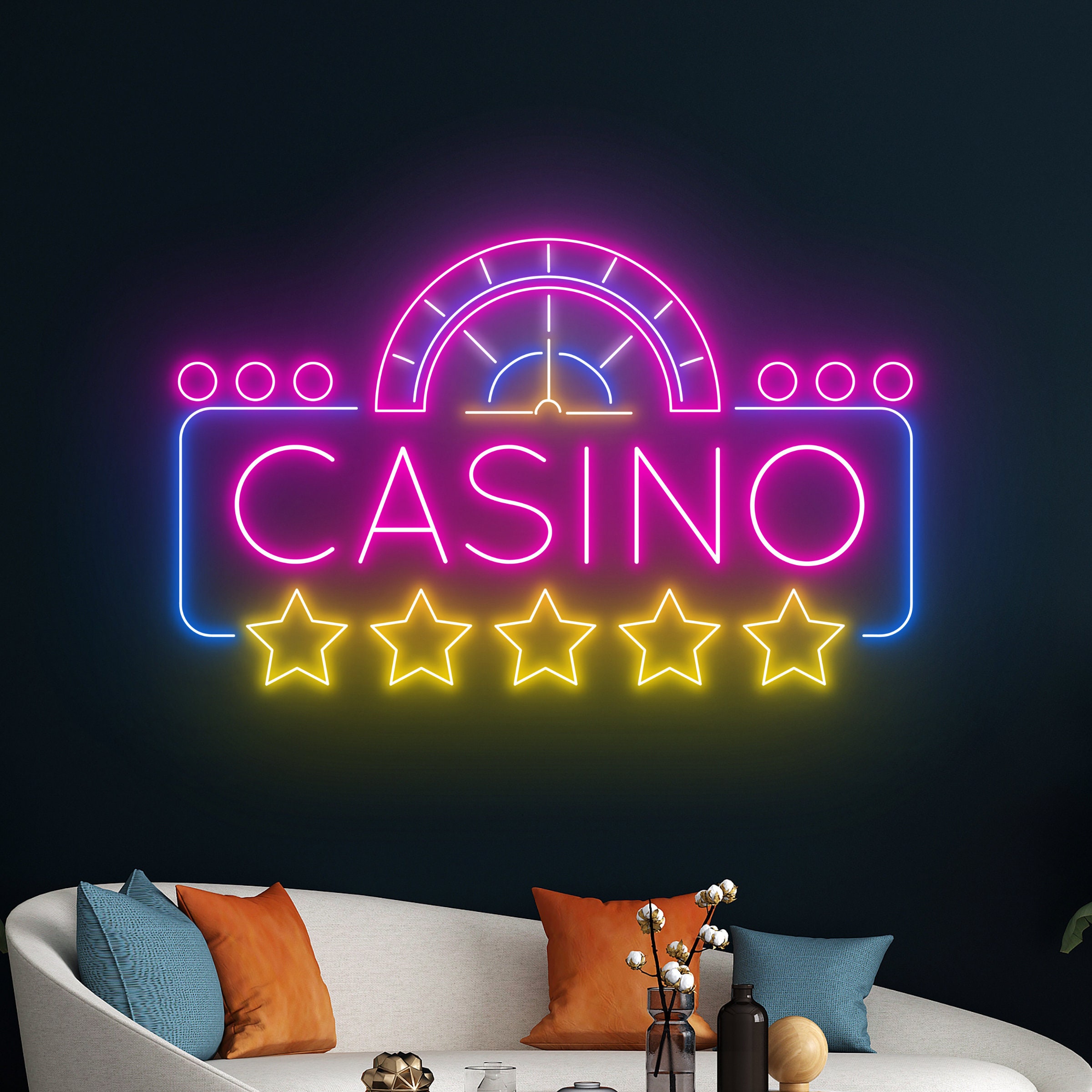 ヴィンテージ メタルサイン LEDロゴカジノポーカーネオンサイン Amazon.com: 777 Casino Neon Signs for Wall Decor Pink LED Light