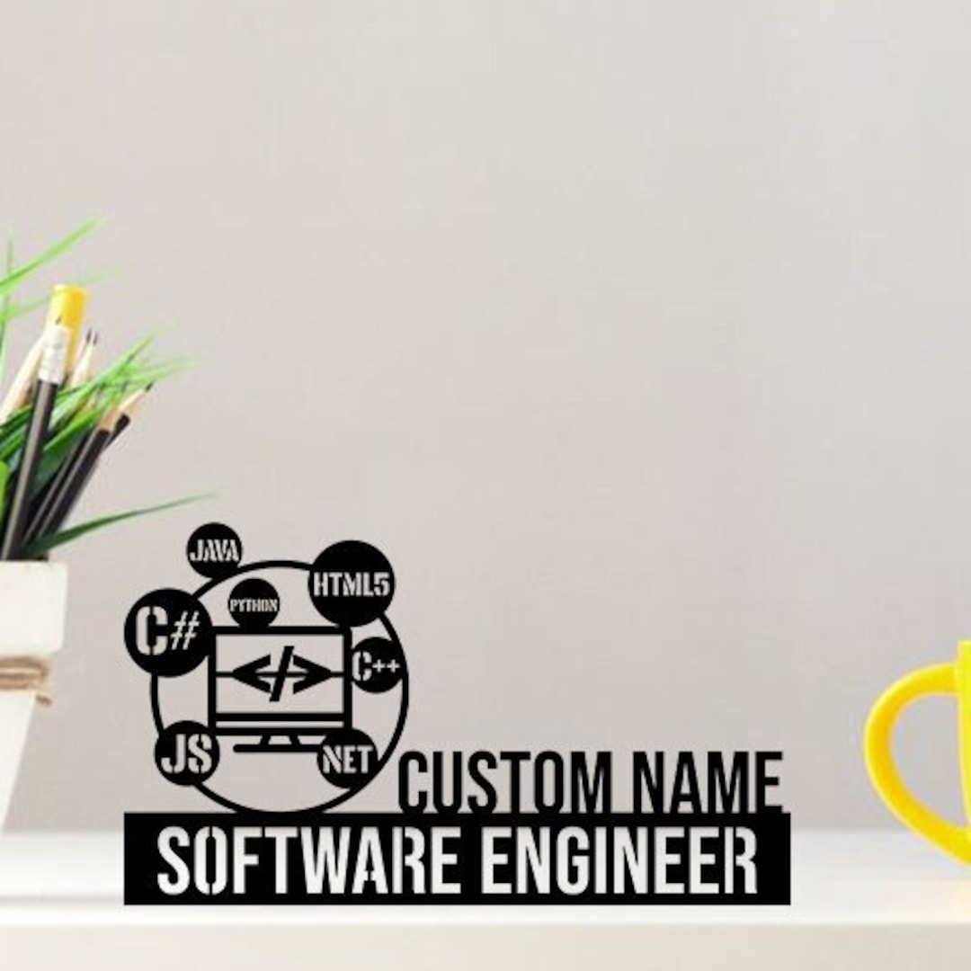 Custom Software Engineer Desk Name Plate, Software Engineer Metal