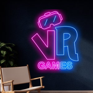Custom VR Games Neon Sign, Virtual Reality Led Sign, Game Player Led ...