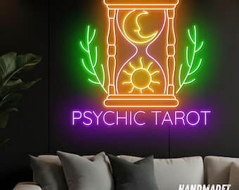 Tarot Card Neon Sign, Psychic Tarot Led Light, Custom Neon Sign, Healing Room Decor, Tarot Reader Gift, Spiritual Wall Decor
