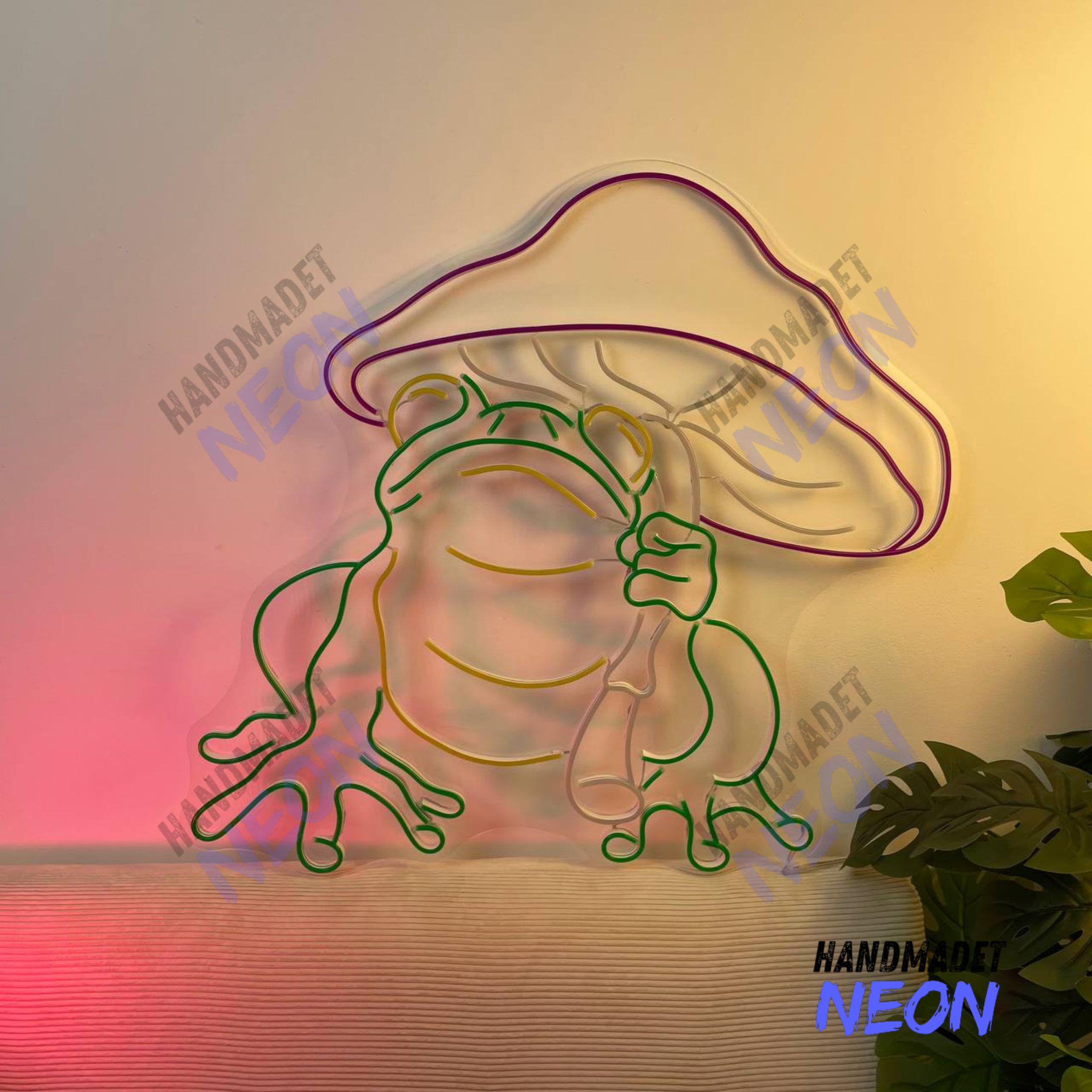 Frog Mushroom Neon Light, Mushroom Frog Led Light, Toad Led Sign, Frog ...