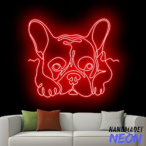 French Bulldog Neon Sign, Bulldog Line Art Led Sign, Bulldog Lover Neon Light, Bulldog Dog Led Light, Dog Room Wall Art, Pet Home Wall Decor