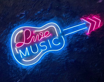 Live music sign,Custom Bar Name Neon Sign,Neon Bar Sign,Flex Led Light for Pub,Home Bar Sign,Party Neon Light,Personalized Gifts for Her
