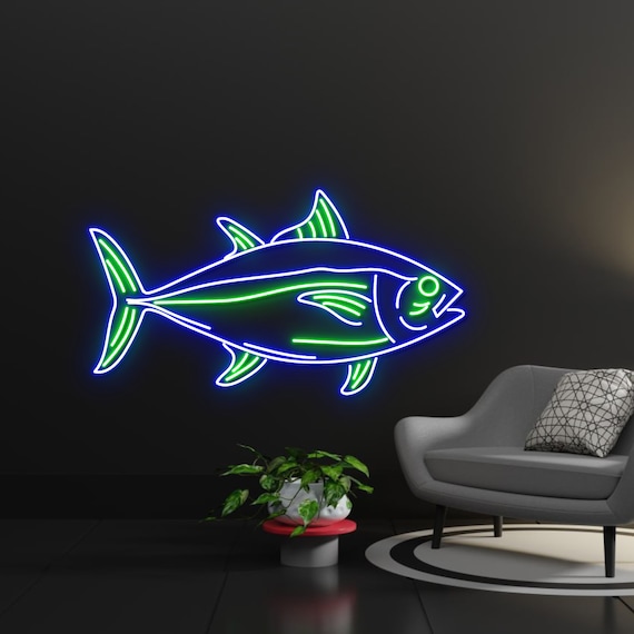 Tuna Fish Led Sign, Tuna Neon Sign, Wall Decor, Tuna Fish Led