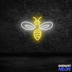 Bee Neon Sign, Bee LED Wall Light for Nature Lovers, Garden Room or Honey Shop Decor, Bee Decor, Bee Sign, Bee Neon Art