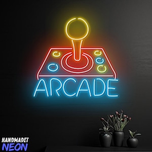 Arcade Neon Sign, Retro Arcade Neon Light, Custom Neon Sign, Gaming Room Wall Decor, Game Lover Gift, Game Room Decor, Gift For Him