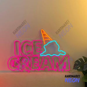 Dripping Ice Cream Neon Sign, Ice Cream Led Sign, Ice Cream Led Sign, Custom Neon Sign, Home Decor, Bar Neon Sign, Entrance way decor